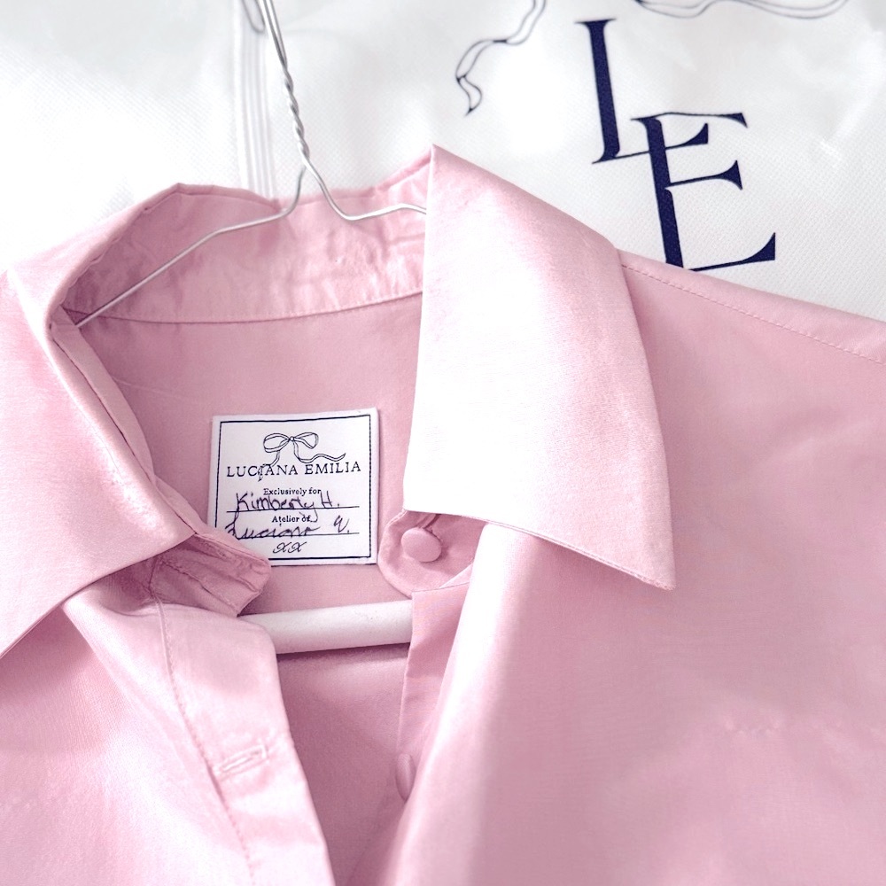 Women's Pink Midi Shirt Dress with Self-Tie Bow - Picture 2 of 4